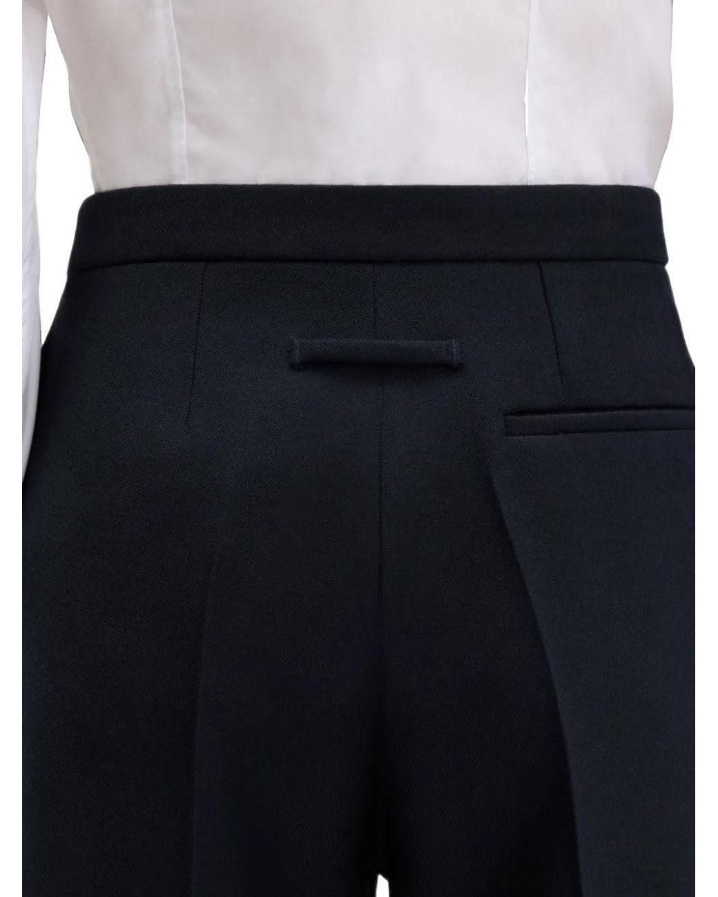 Jean Paul Gaultier Black Pleated Straight-Leg Trousers