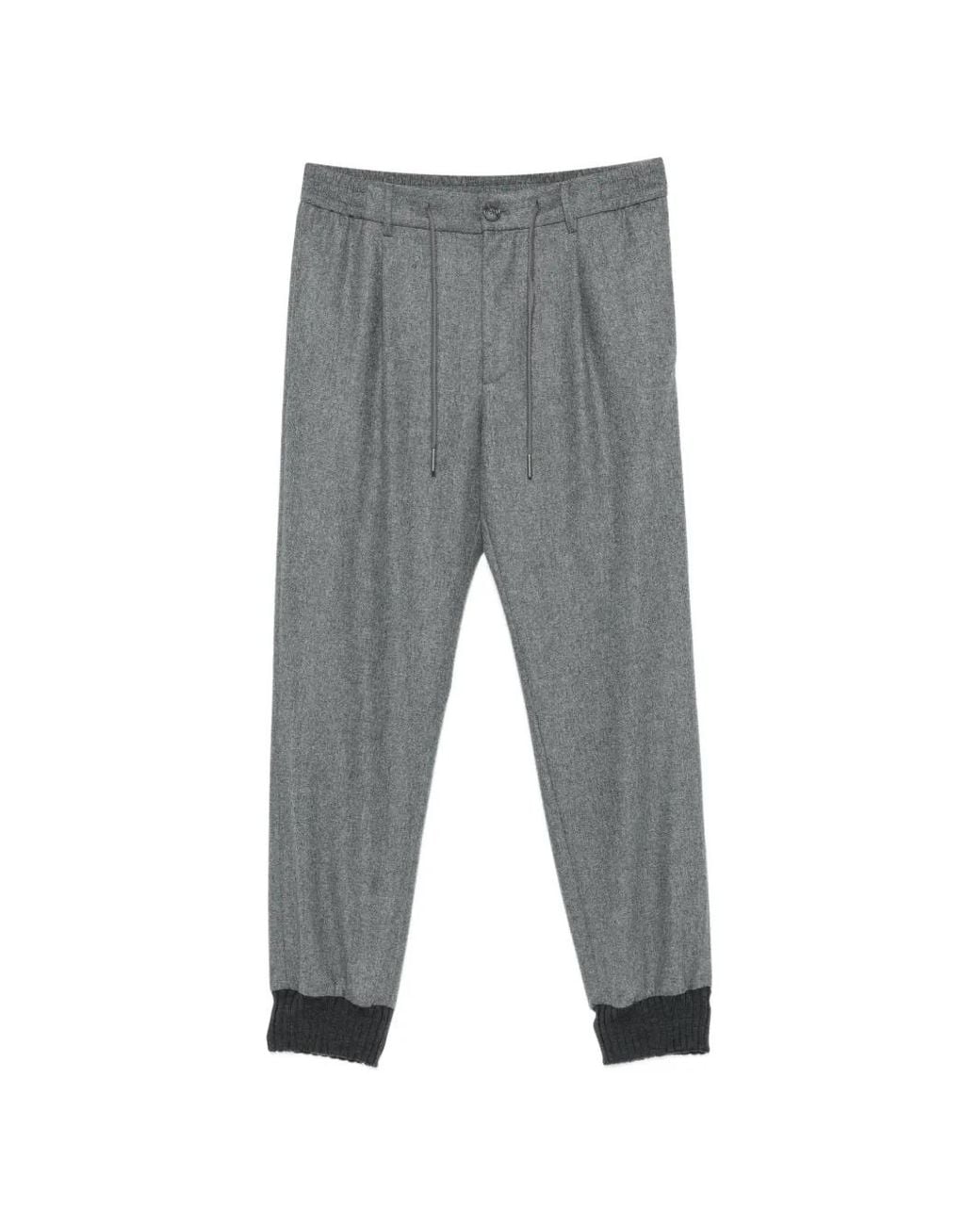 Tagliatore Gray Drawstring-Waist Trousers for men