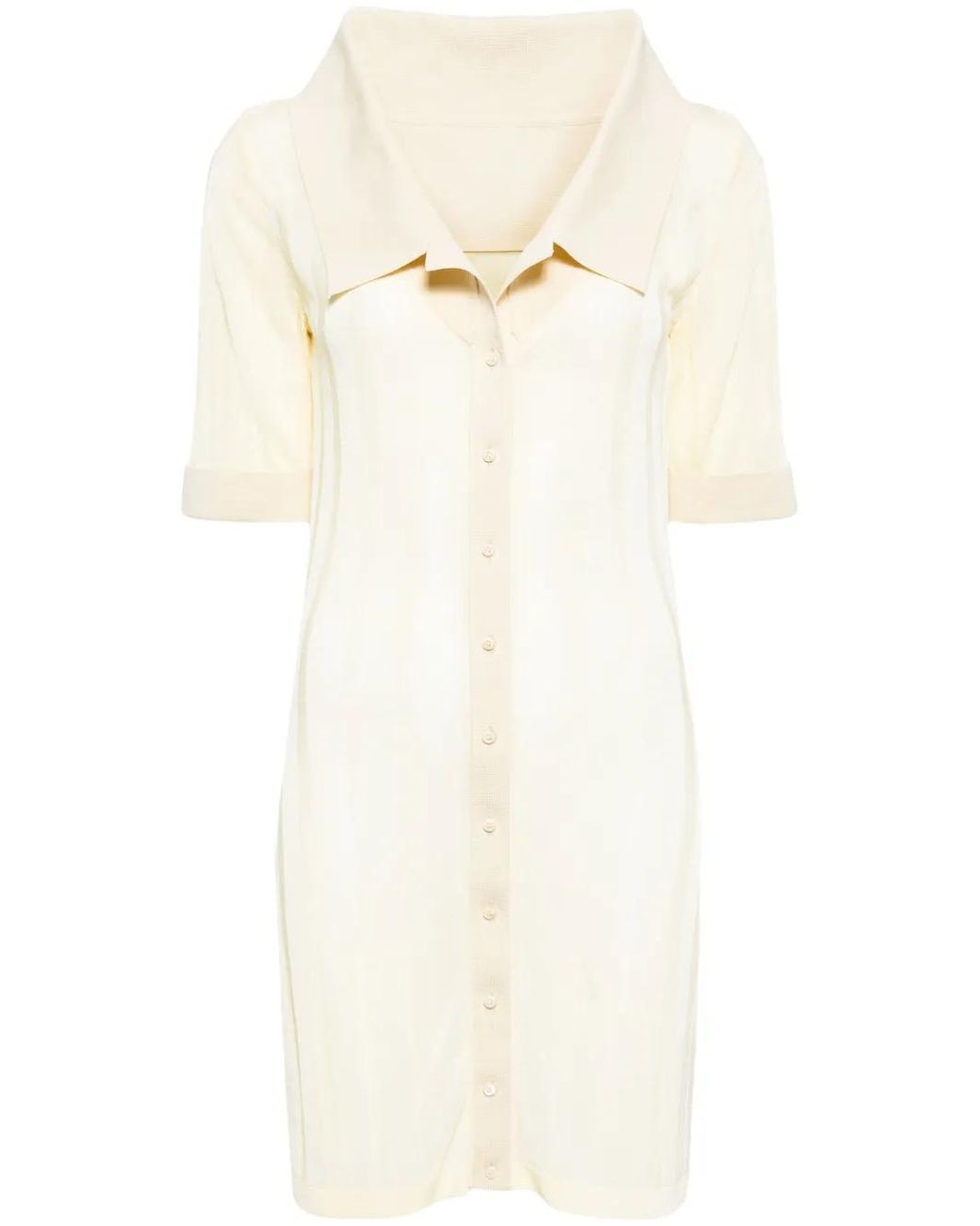 Jacquemus White La Mini Robe Manta Dress