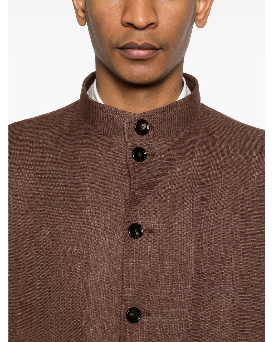 Tagliatore Brown Button Patch Pocket Jacket for men