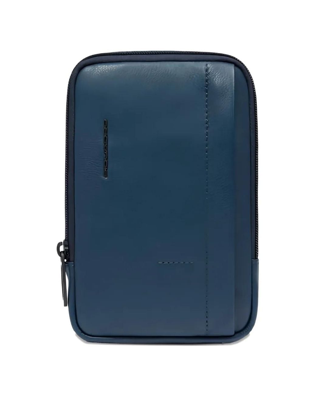 Piquadro Blue Russel Leather Phone Case for men