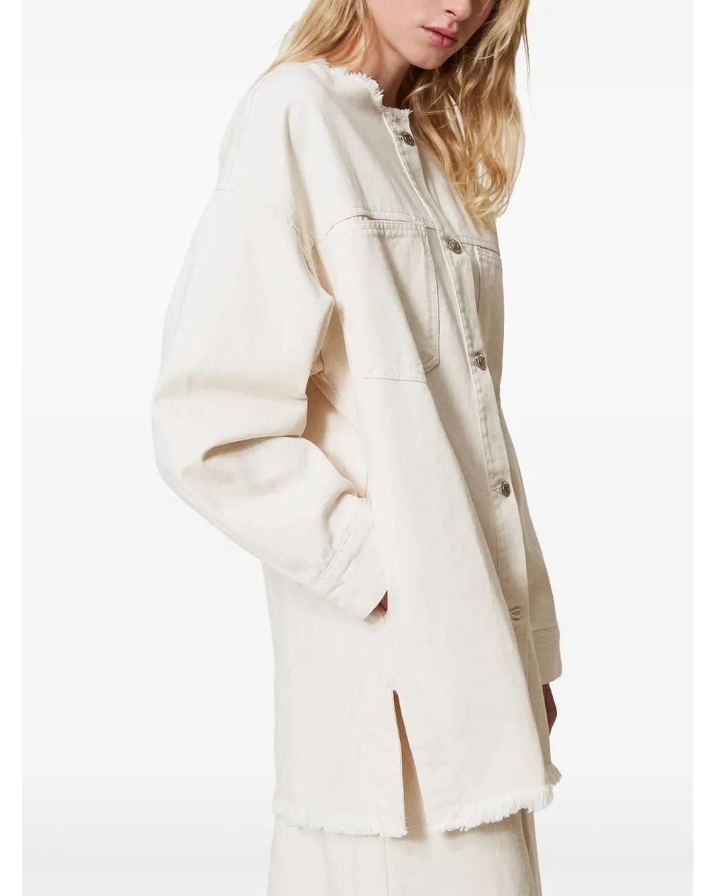 Twinset White Organic-Cotton Jacket