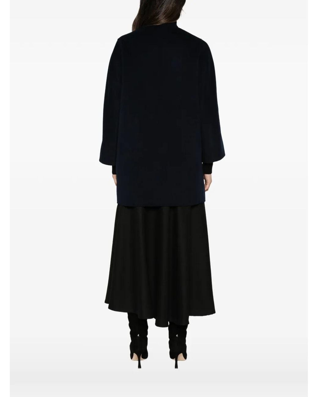 ROSSO35 Blue High-Neck Button-Up Coat