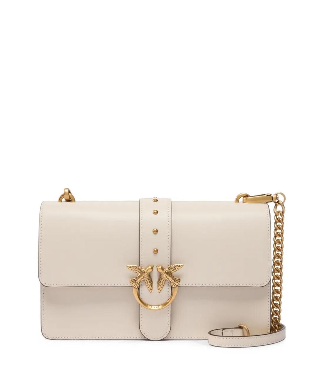 Pinko Natural Medium Love Bag One Leather Handbag With New Buckle