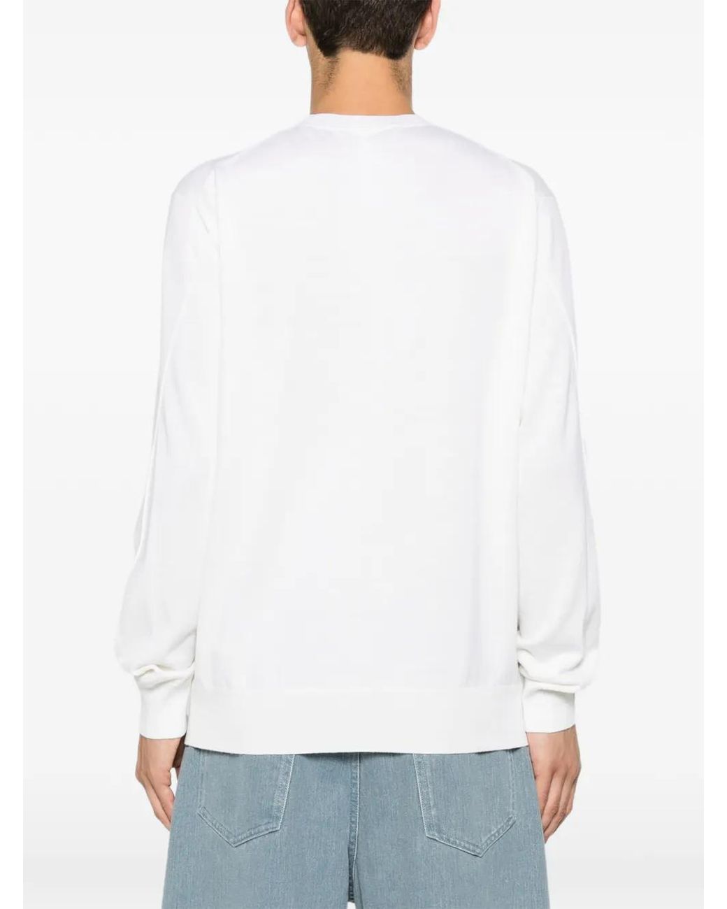 Givenchy Pullover Aus Wolle Mit Paris-Ripsband in White für Herren