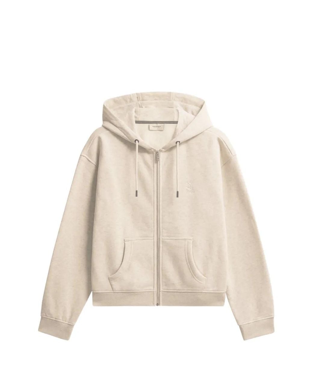 Pringle of Scotland Natural Logo-Embroidered Zip-Up Hoodie