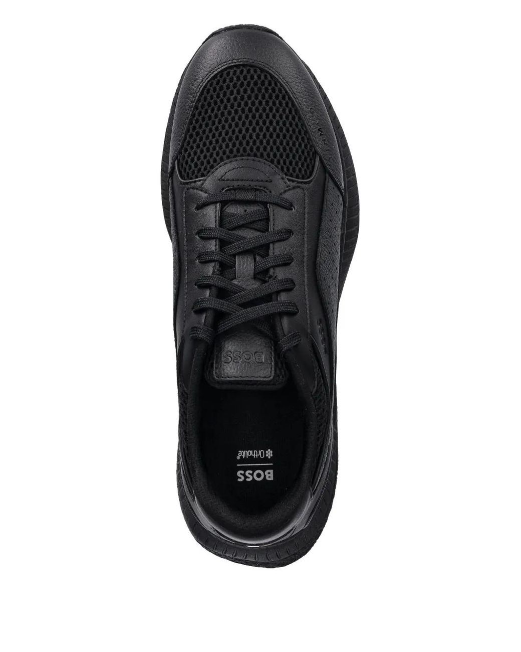 Boss Black Perforated Mesh-Detail Sneakers for men