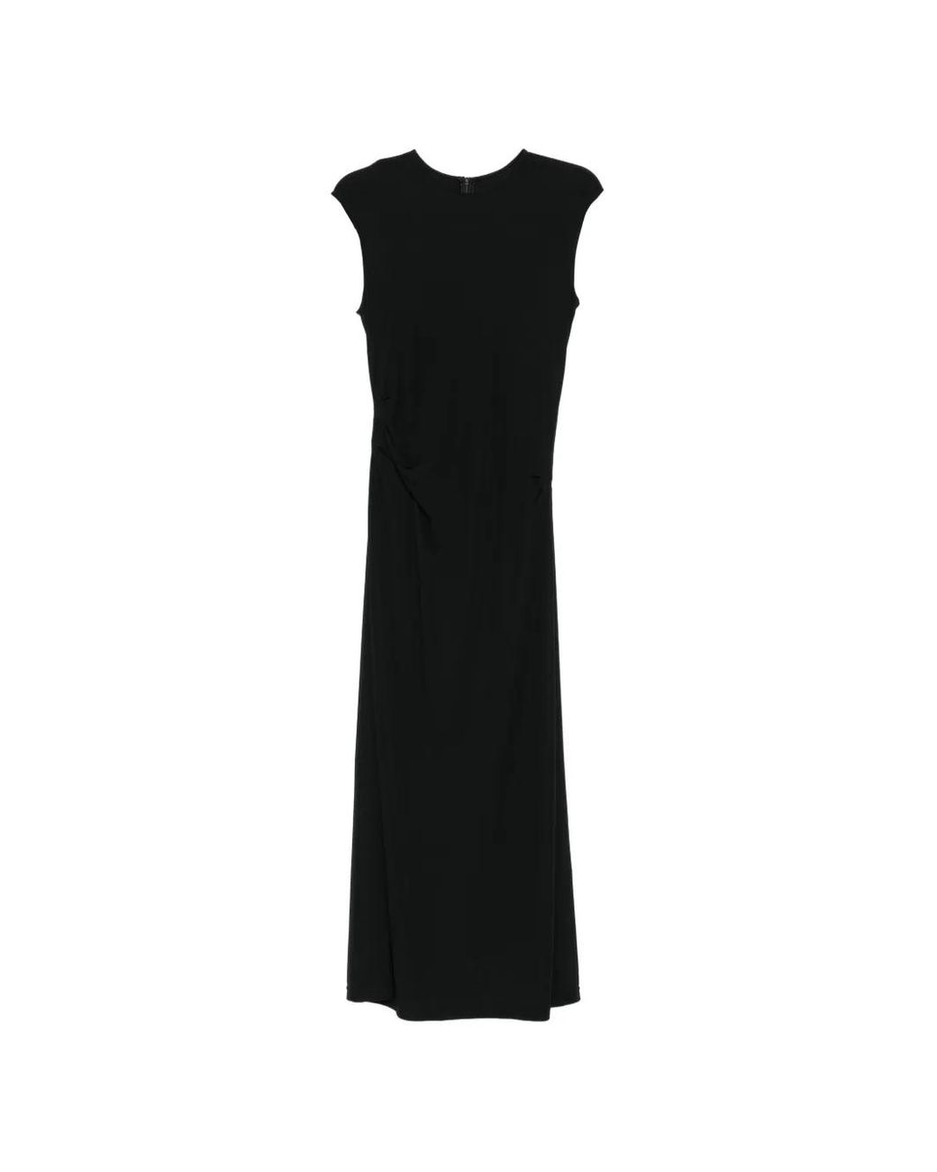 JNBY Black Robe Fluide -Silhouette À Design Sans Manches