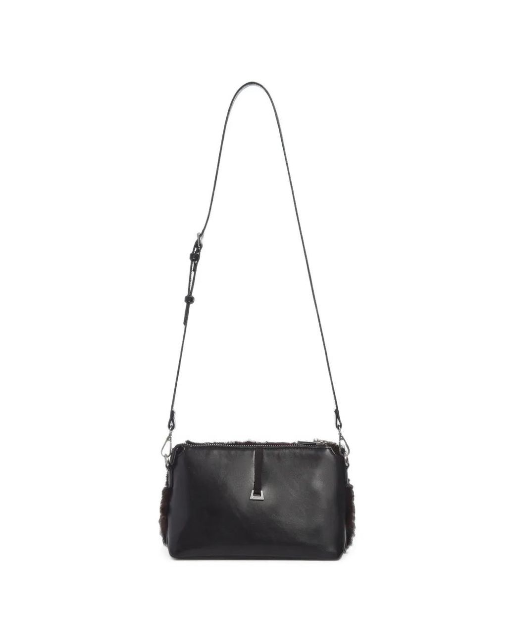 Apparis White Amelia Faux-Fur Crossbody Bag