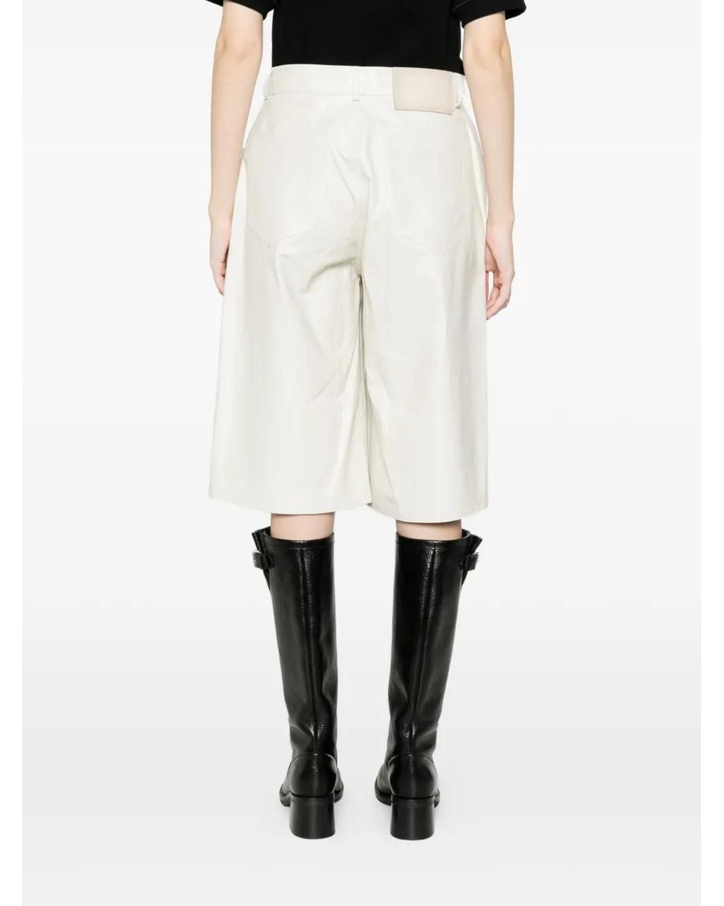 Haikure White Five-Pockets Denim Shorts