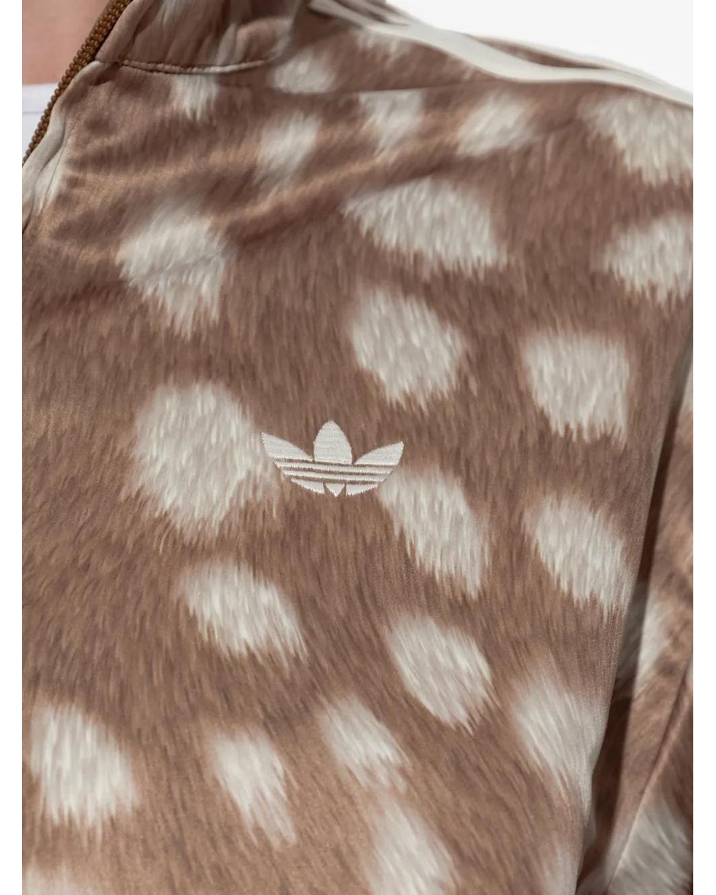 Adidas Originals Natural Light Bambi All Over Print Satin Loose Firebird Track Top Jacket