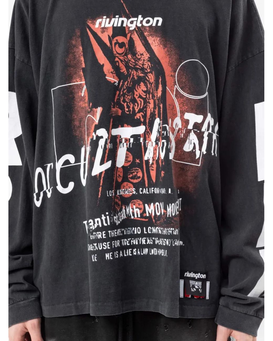 RRR123 Gray Occultista Graphic-Print Sweatshirt for men