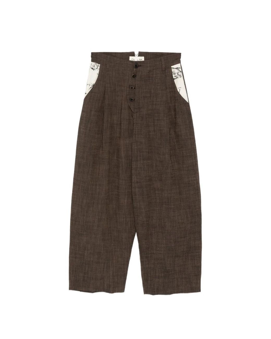 GG IN RED Brown Wid-Leg Trousers