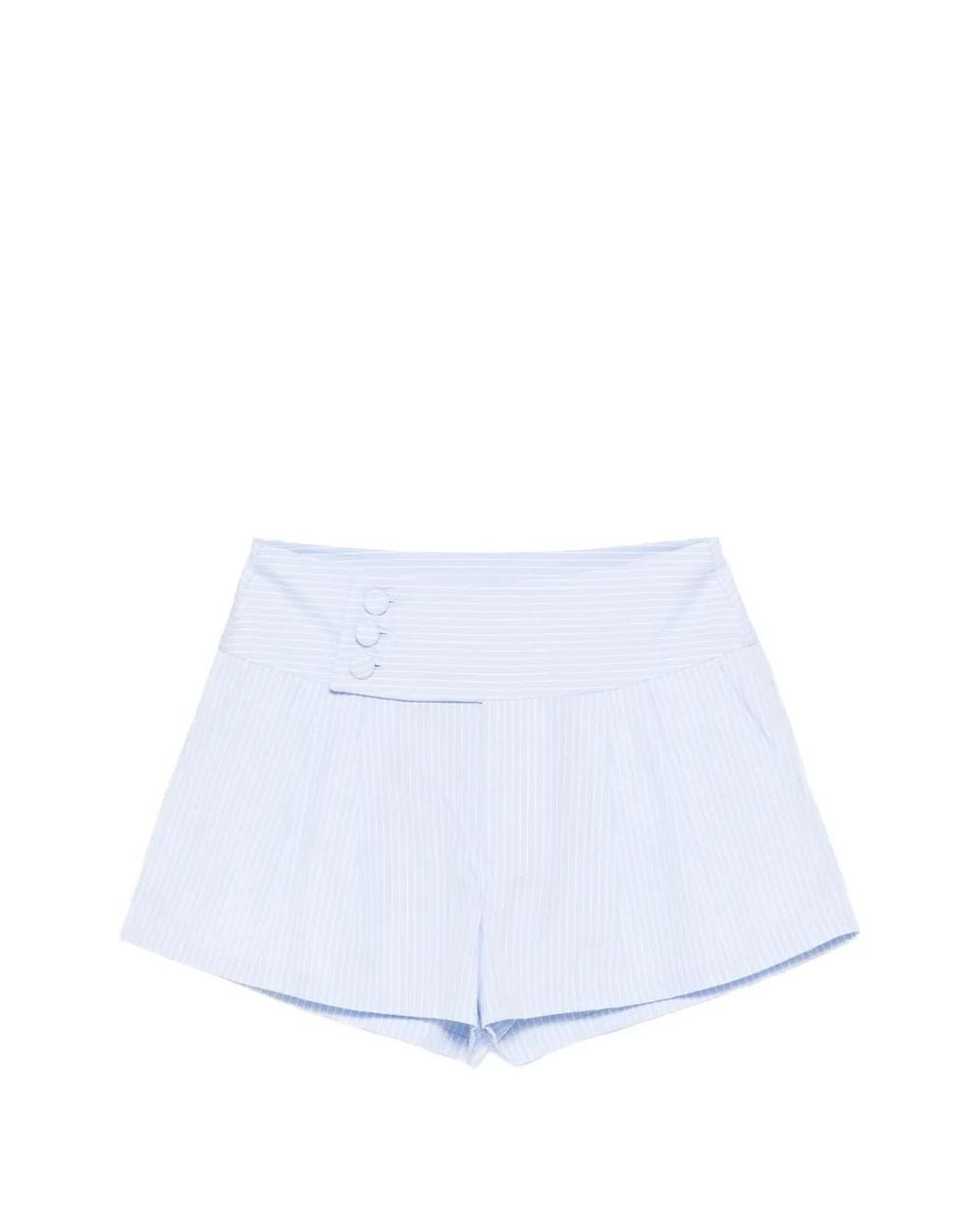 FRAME White Button Striped Shorts