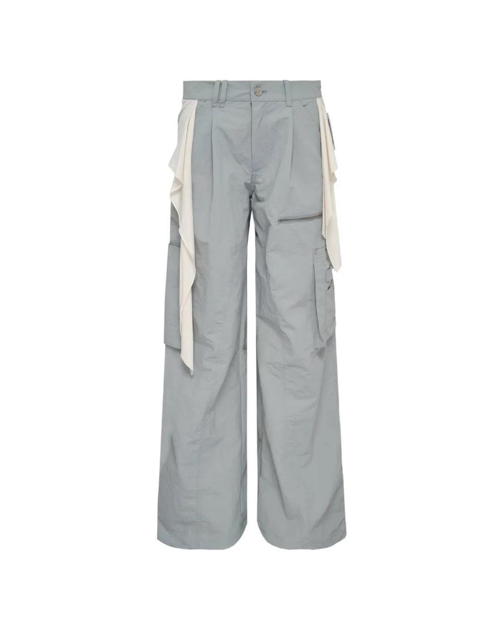 Hache Gray Layered Tie-Detail Trousers