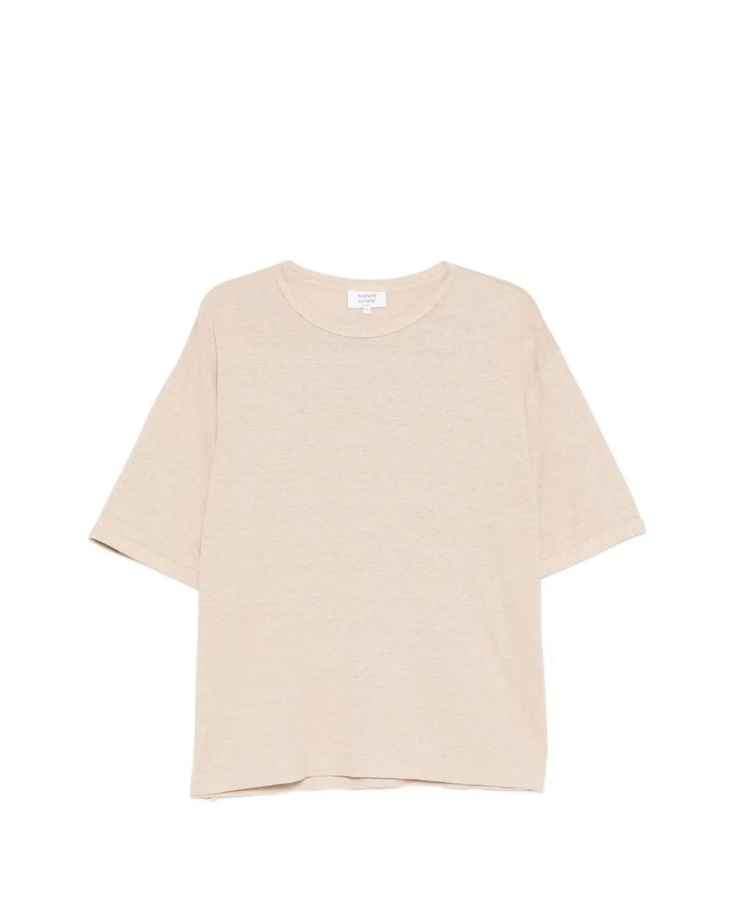 Maison Kitsuné Natural Logo-Embroidered T-Shirt for men