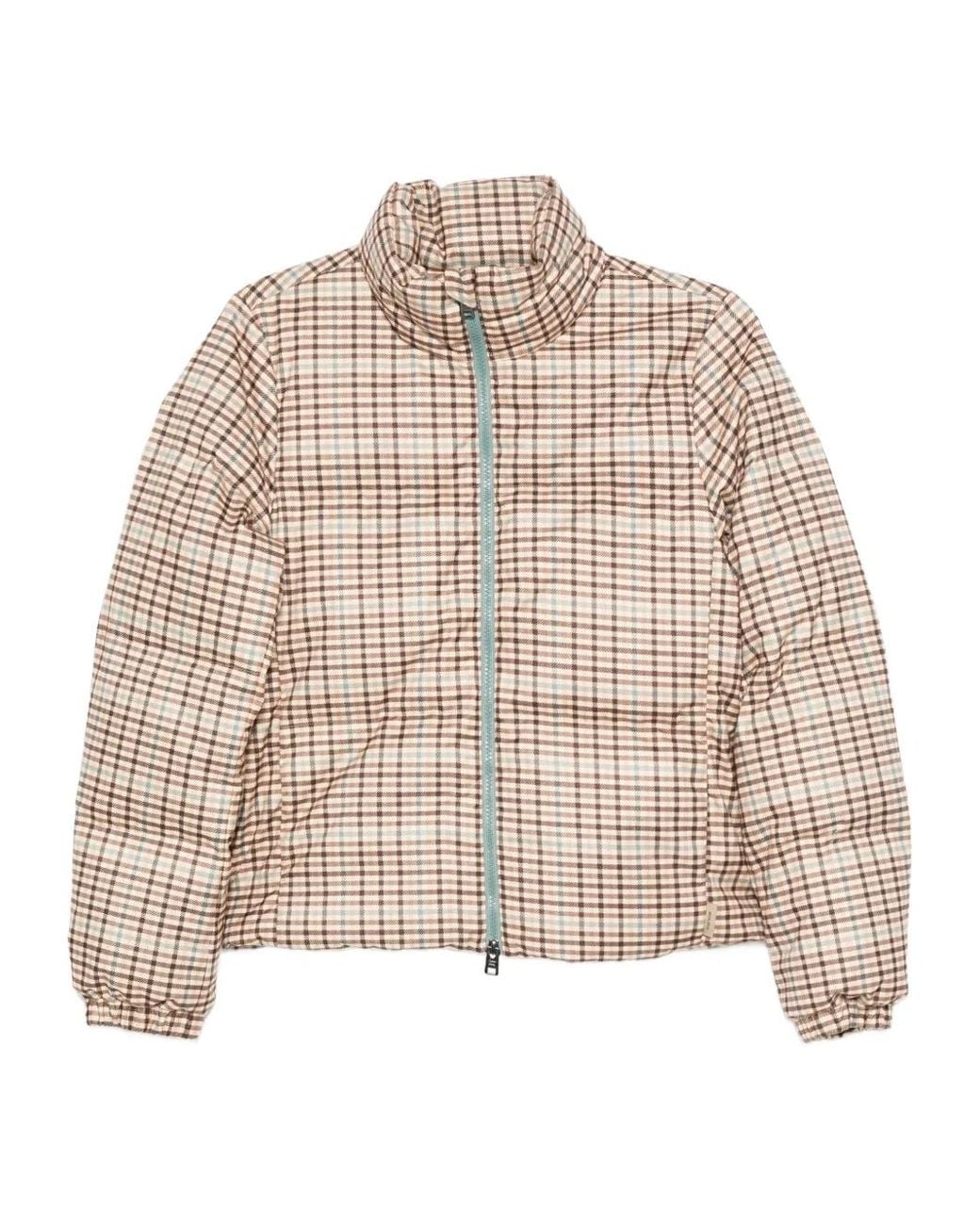 Woolrich Natural Checked Zip-Up Jacket