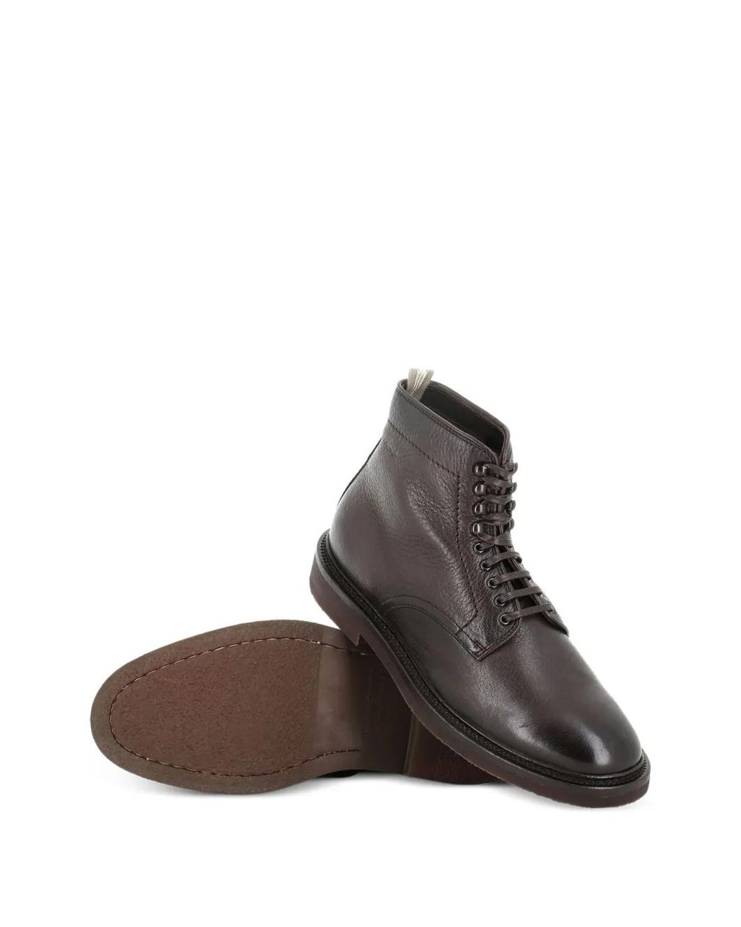 Officine Creative Brown Lace-Up Leather Boots for men