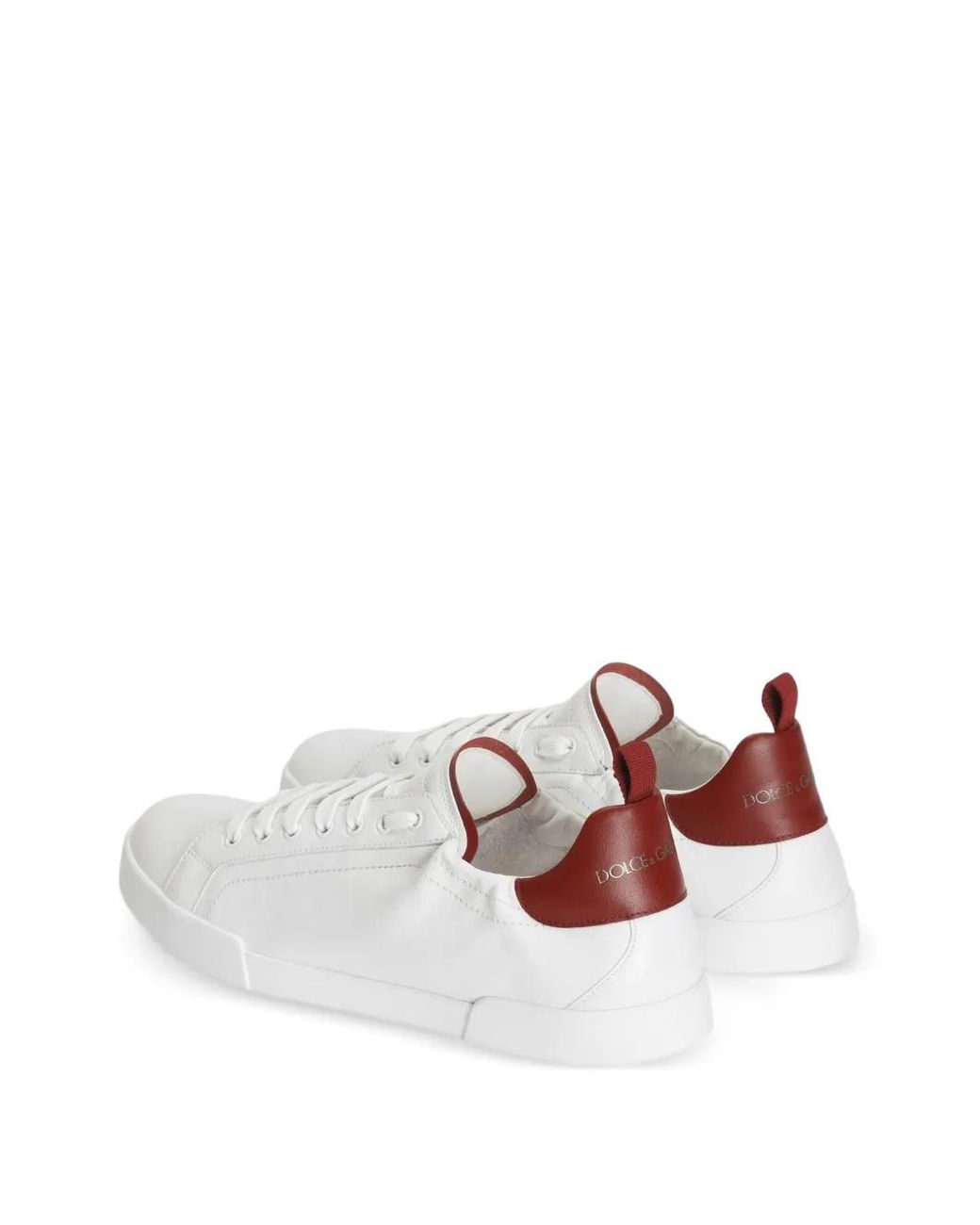 Dolce & Gabbana White Portofino Calfskin Sneakers for men