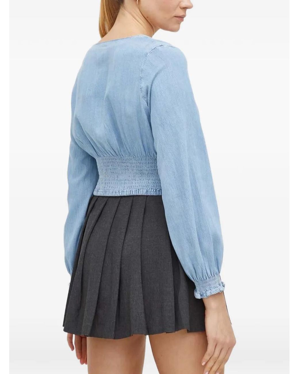 Levi's Blue Buttoned V-Neck Blouse