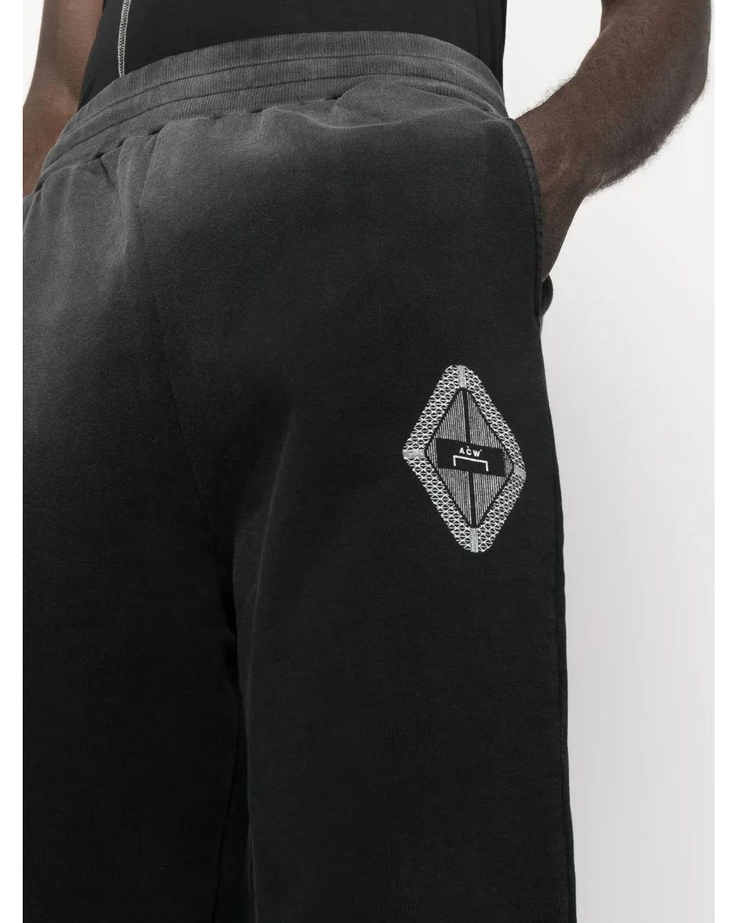 A_COLD_WALL* Black Logo-Print Gradient-Effect Track Pants for men