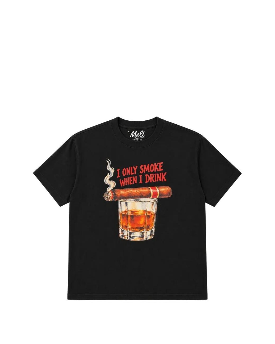 Melt Black Graphic-Print T-Shirt for men