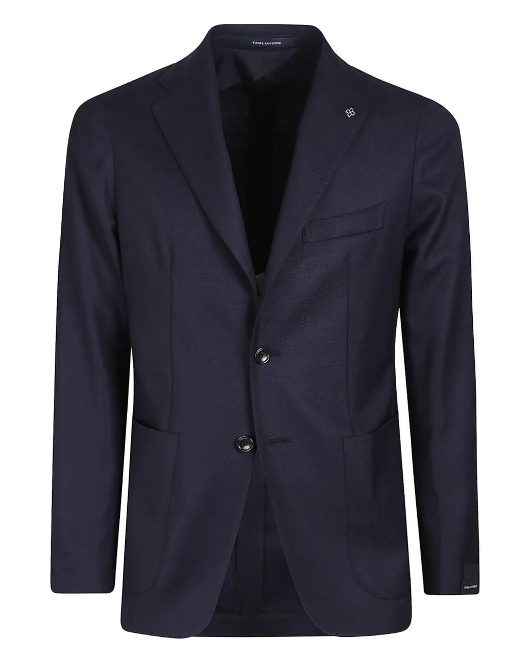 Chaqueta con bolsillo de parche Tagliatore de hombre de color Blue