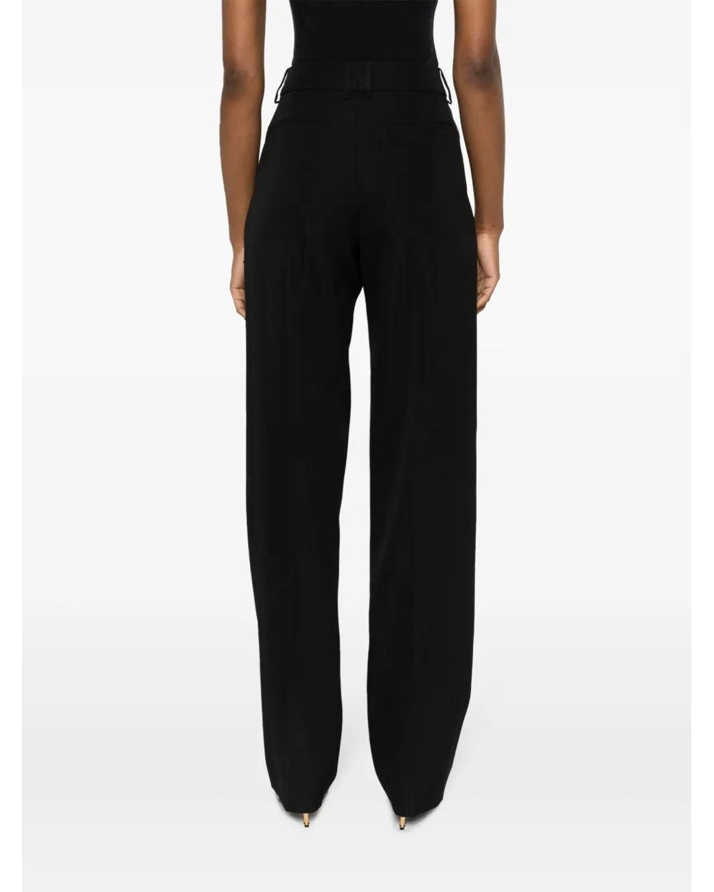 Rabanne Black Virgin Wool Straight-Leg Trousers