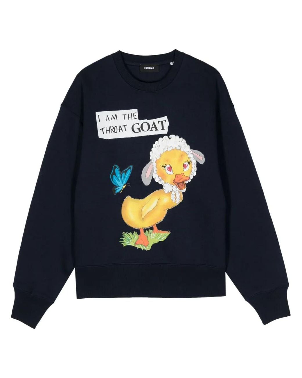 Egonlab Blue Graphic-Print Cotton Sweatshirt for men