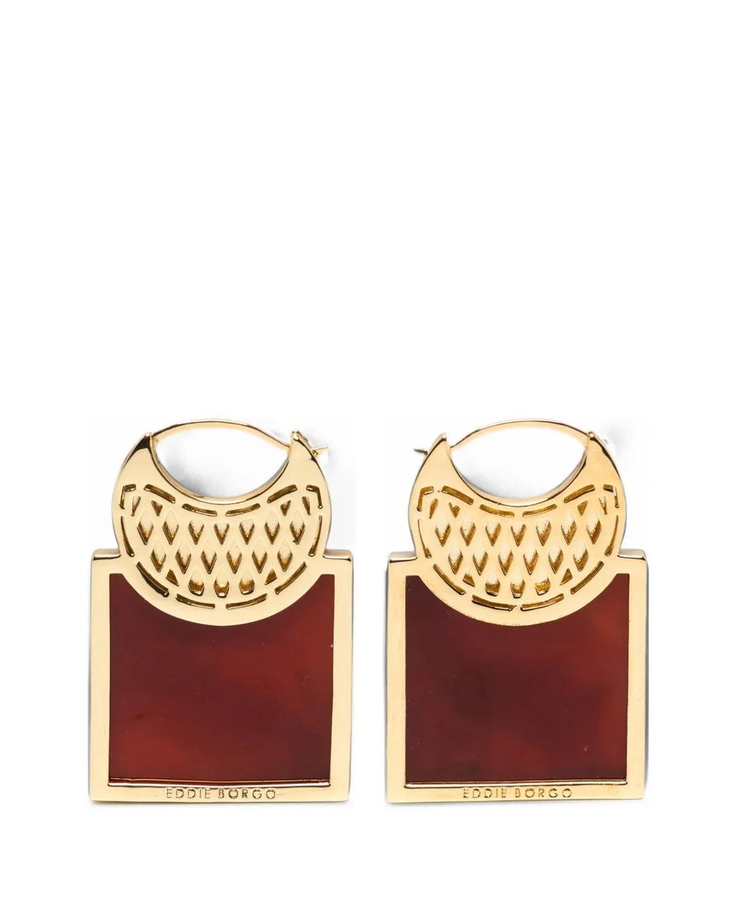 Eddie Borgo Multicolor Carnelian Square Medallion Earrings
