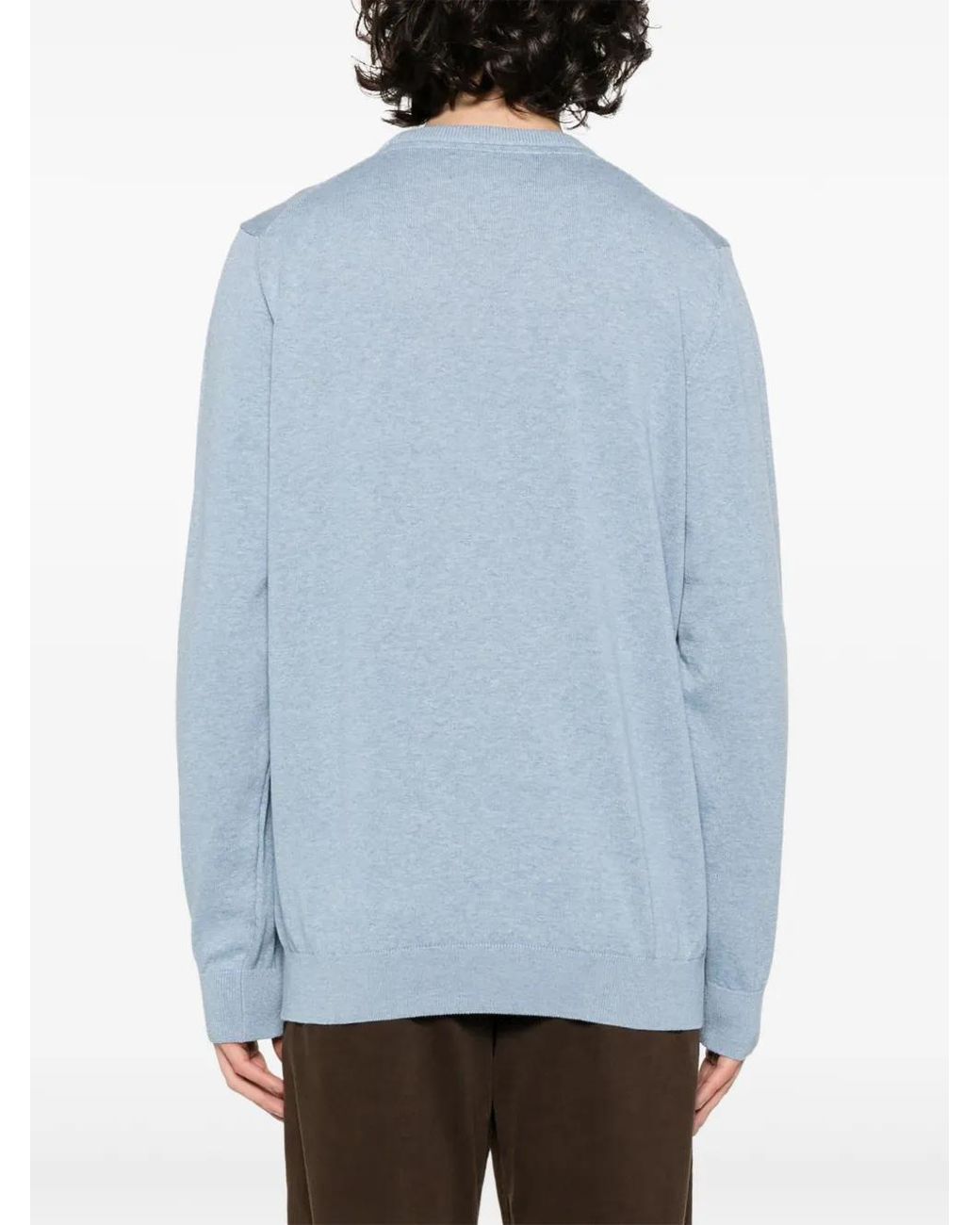 Barbour Blue Pima Cotton Jumper for men