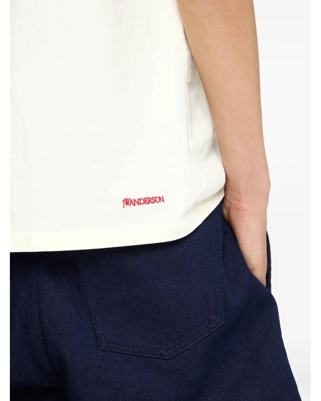 J.W. Anderson White Teapot-Embroidered T-Shirt for men