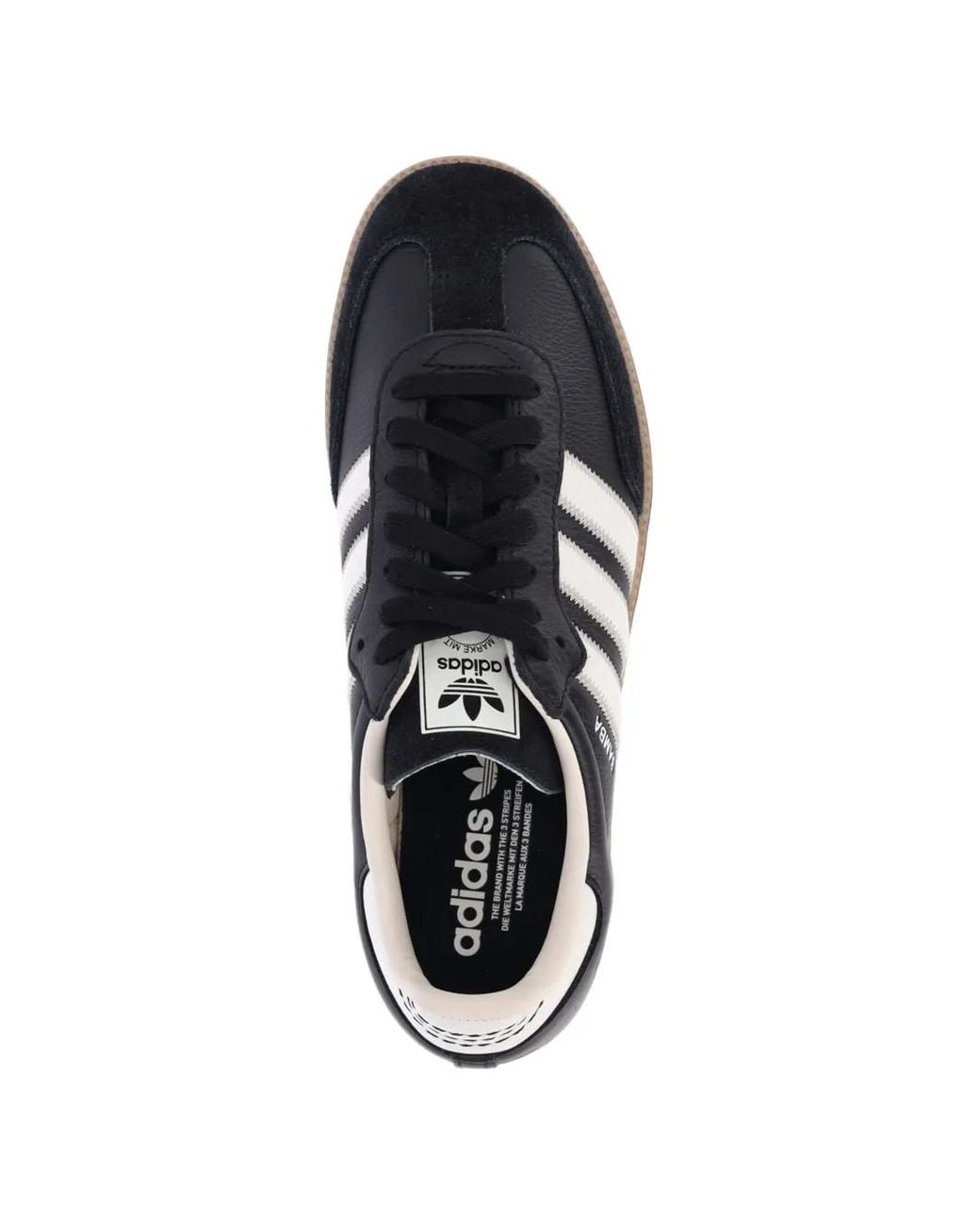 Adidas Black Samba Leather Sneakers for men
