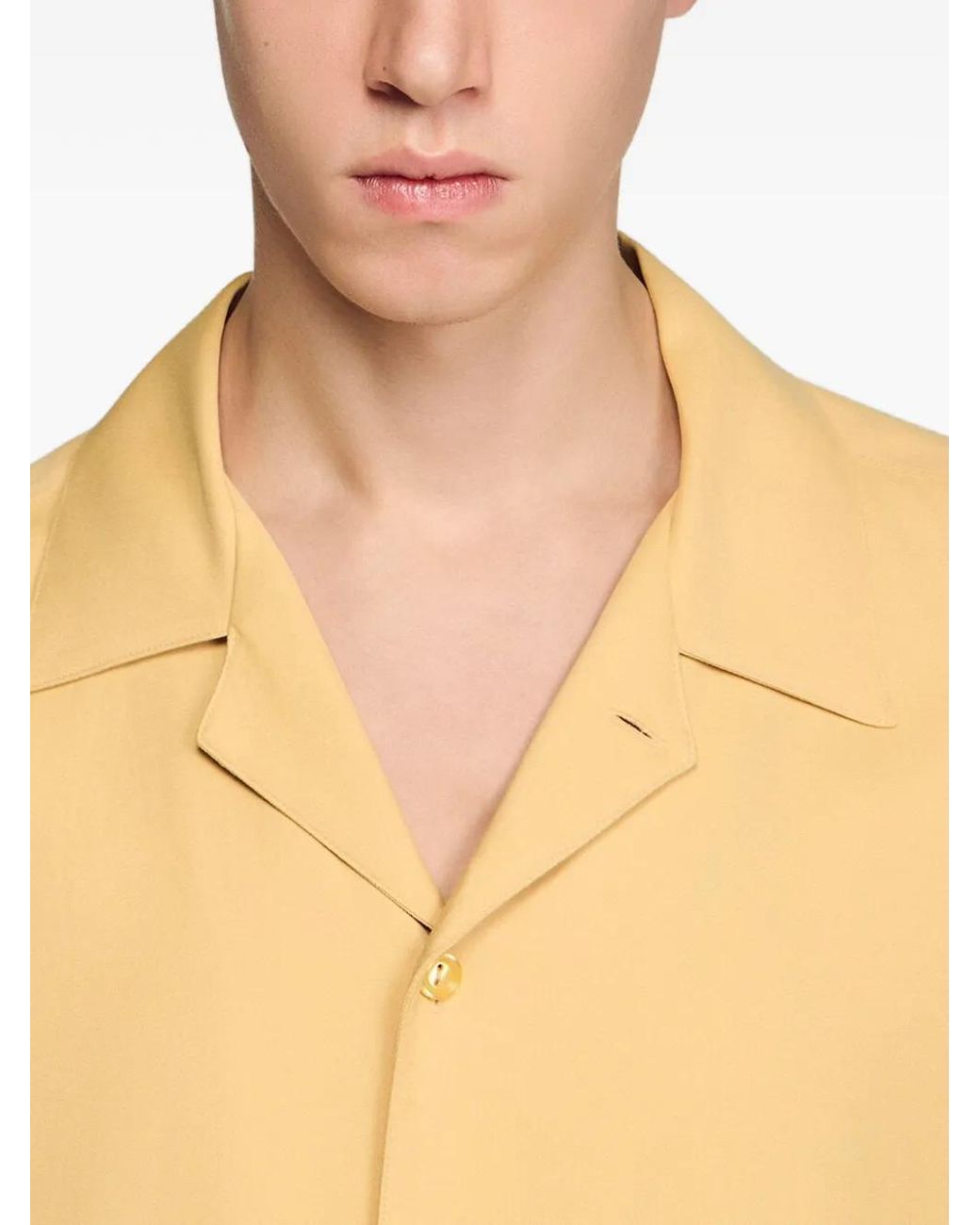 Sandro Natural Loose-Fit Shark Collar Shirt for men