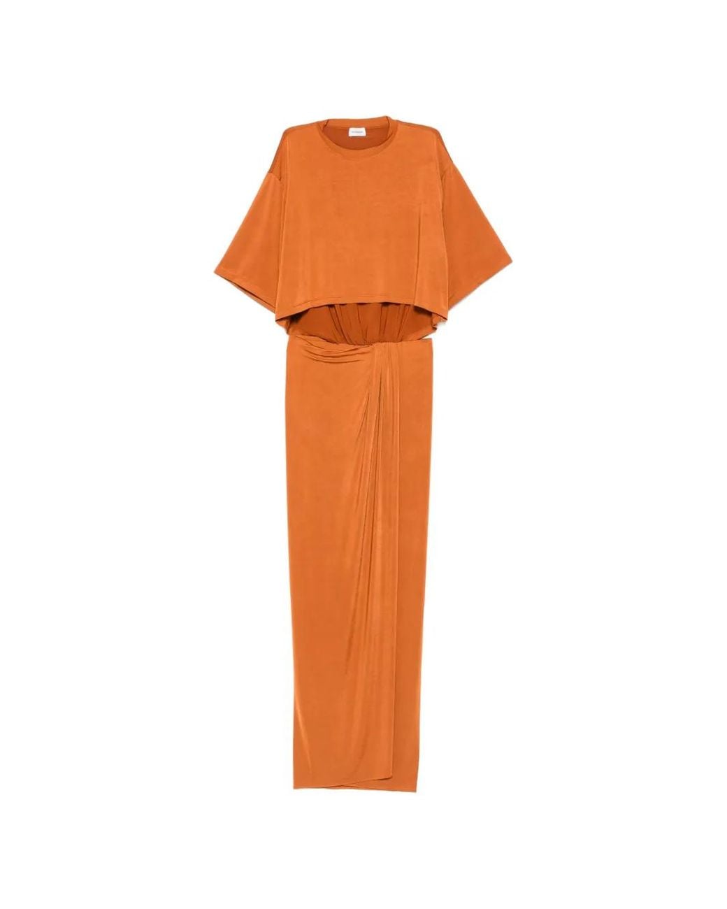 ANDAMANE Orange Anja Cut-Out Draped Dress