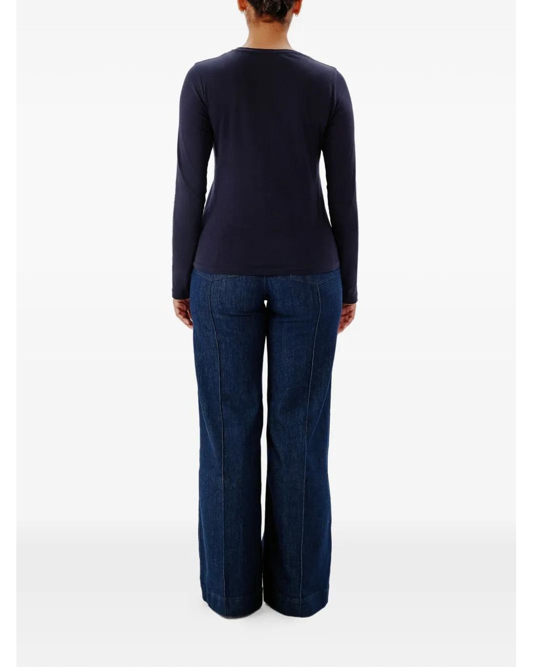 Another Tomorrow Blue Long-Sleeve T-Shirt