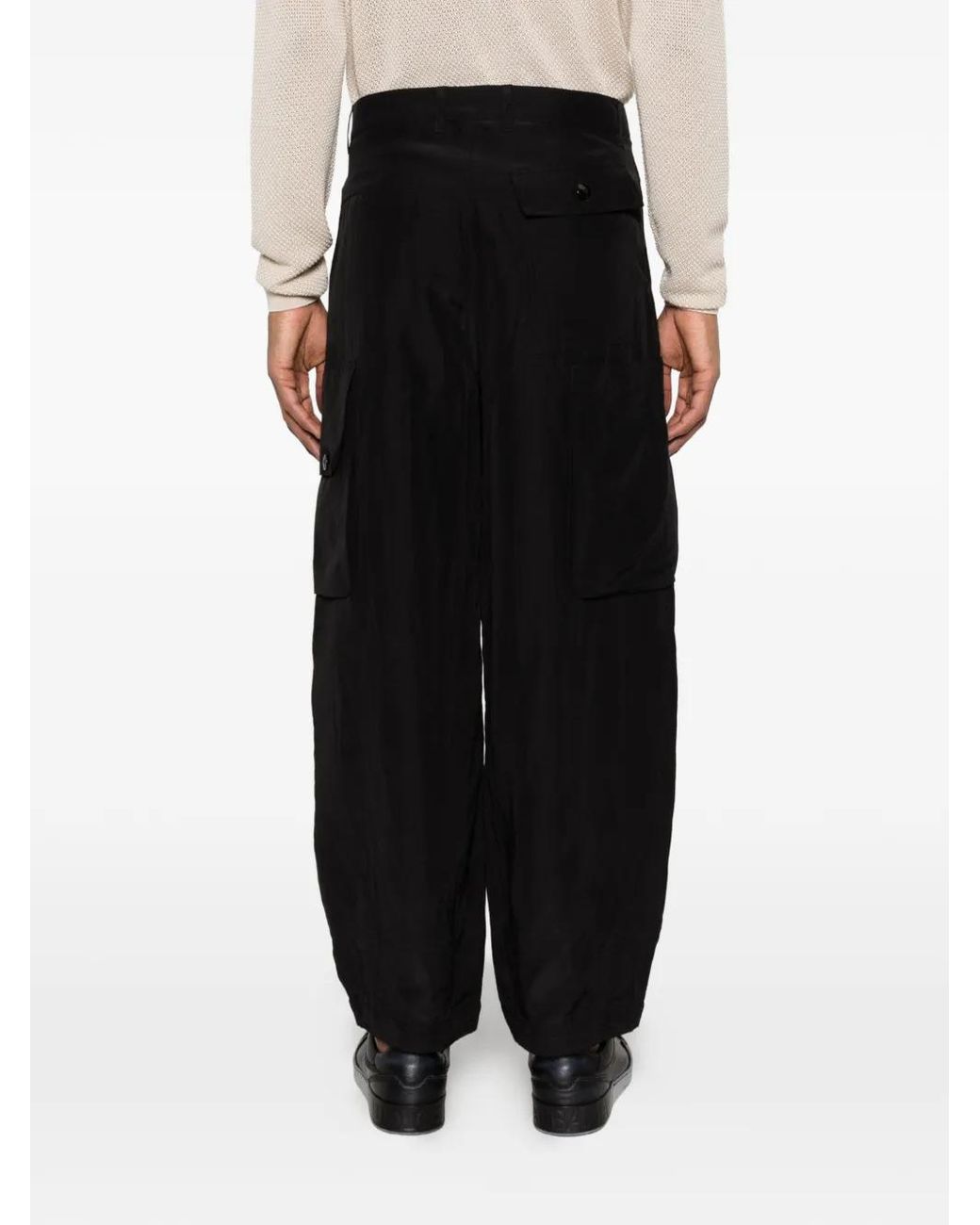 Giorgio Armani Black Cargo-Pocket Trousers for men