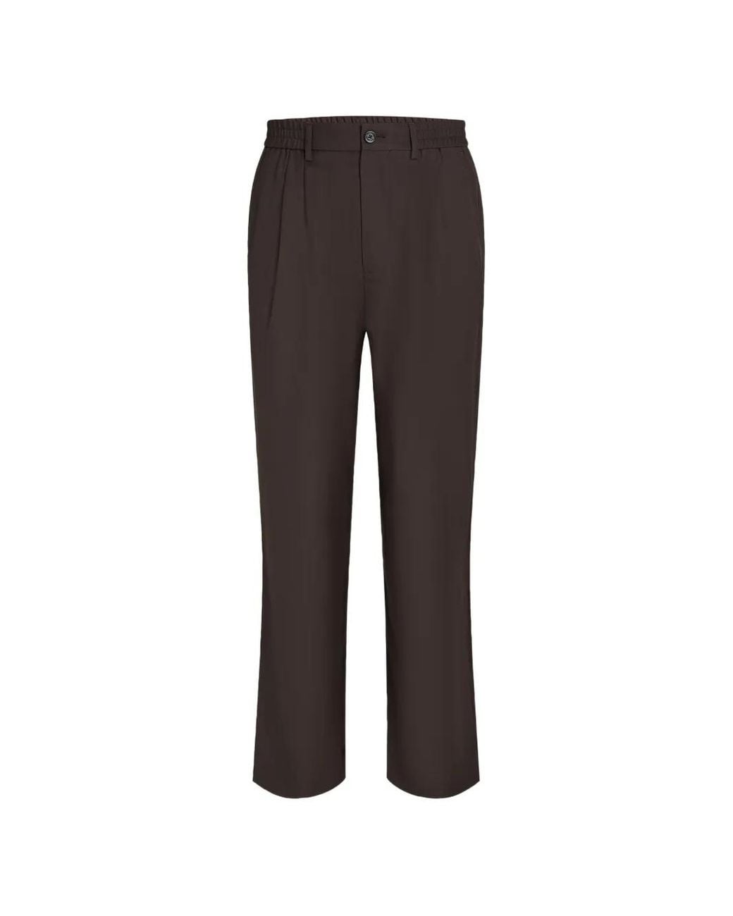 Karl Lagerfeld Brown Pleated Tailored Trousers for men
