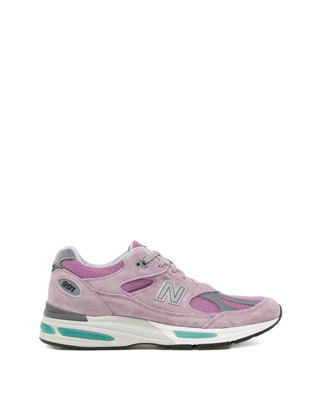 New Balance Pink 991V2 Panelled Low-Top Sneakers