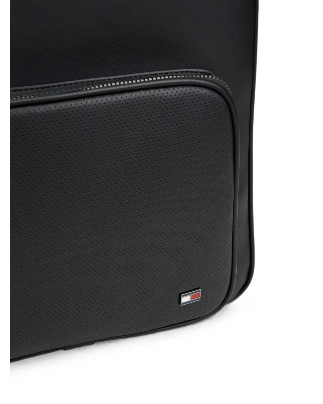 Tommy Hilfiger Black Perforated-Panel Backpack for men