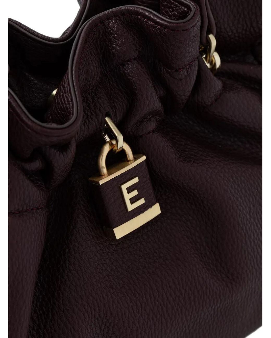 Ermanno Scervino Brown Padlock-Detail Shoulder Bag