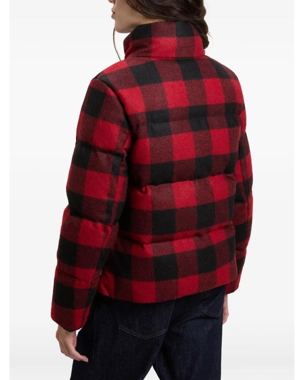 Woolrich Red Check Virgin-Wool Puffer Jacket