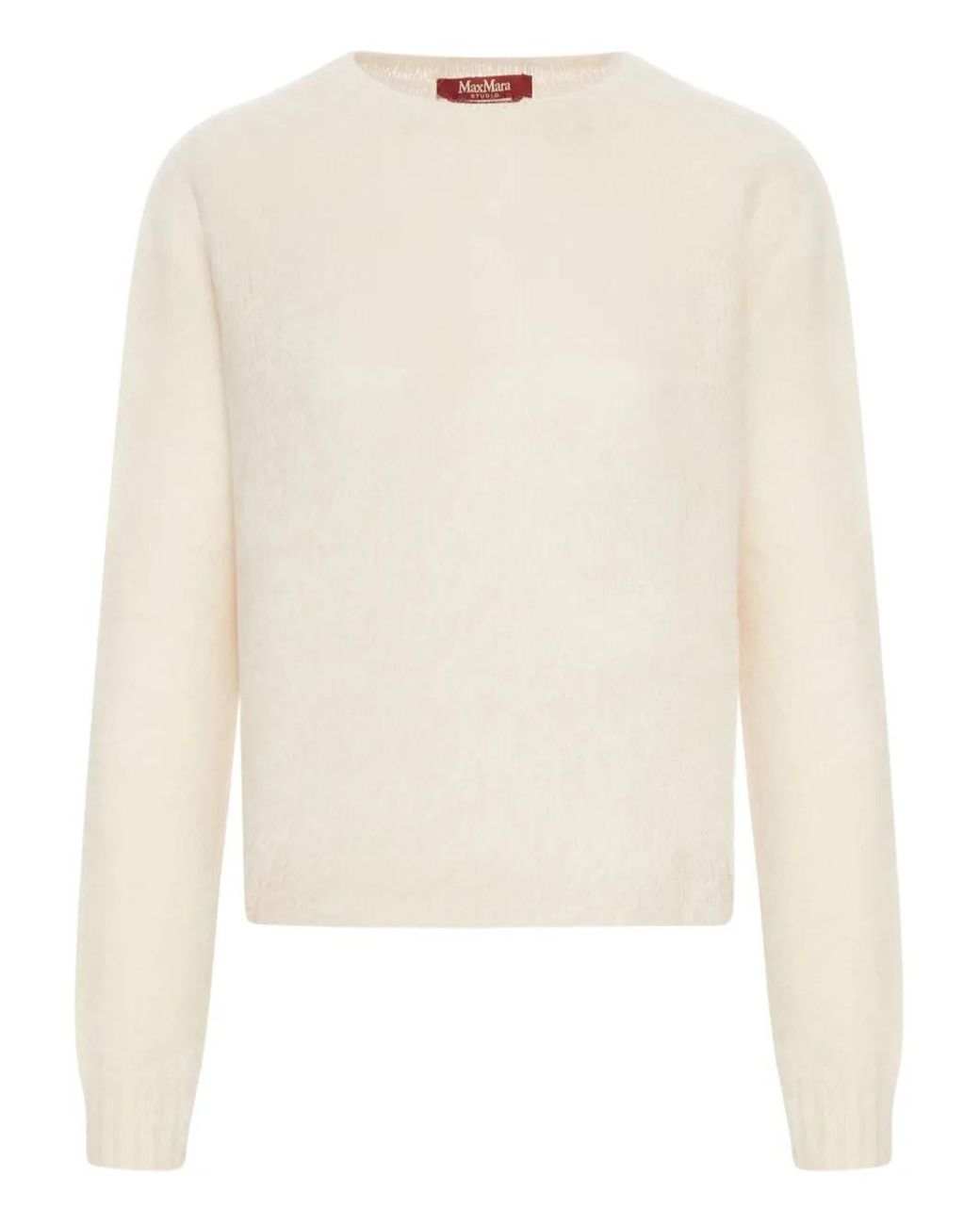 Pull En Maille De Mohair Mélangé Max Mara en coloris White