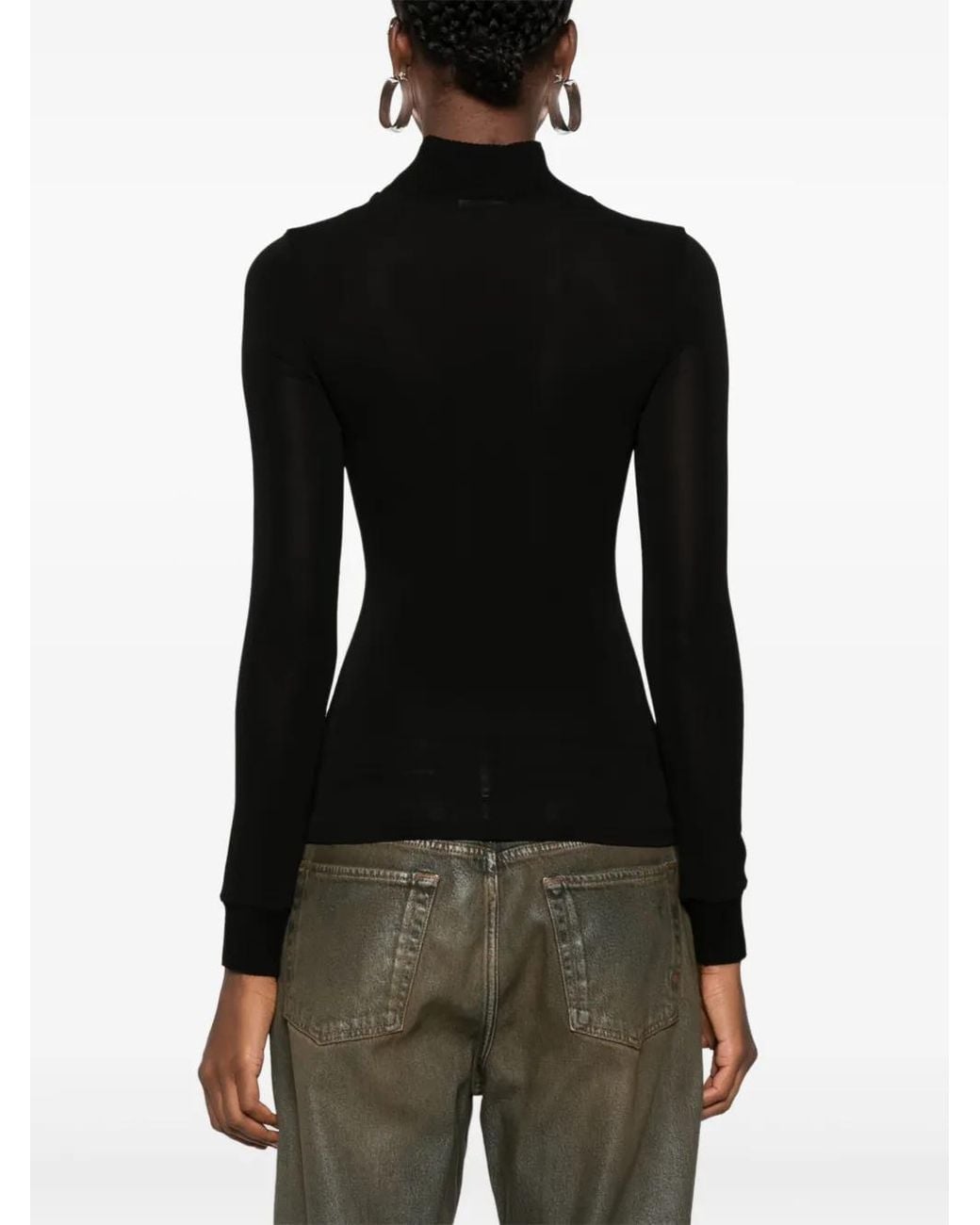 Courreges Top Met Logopatch in het Black