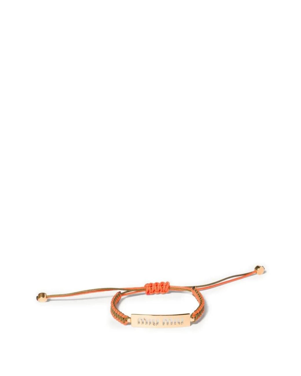 Miu Miu Metallic Cotton And Metal Bracelet
