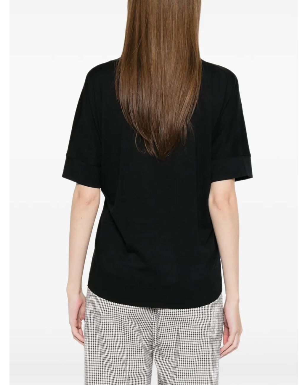 Herno Black V-Neck Short-Sleeve T-Shirt