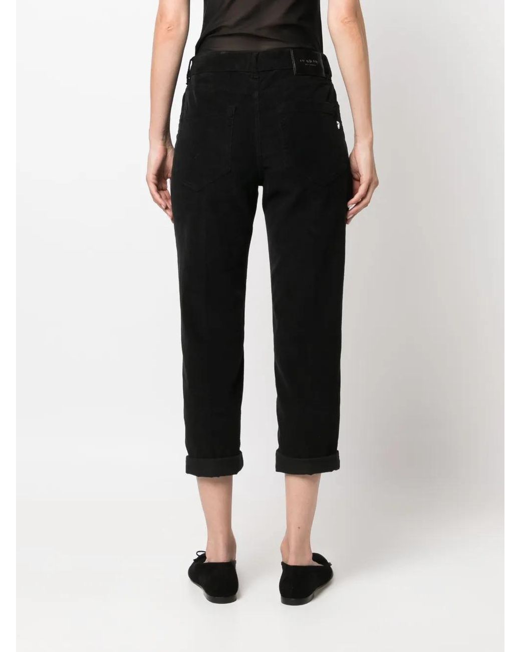 Dondup Black Koons Button-Fly Cropped Trousers