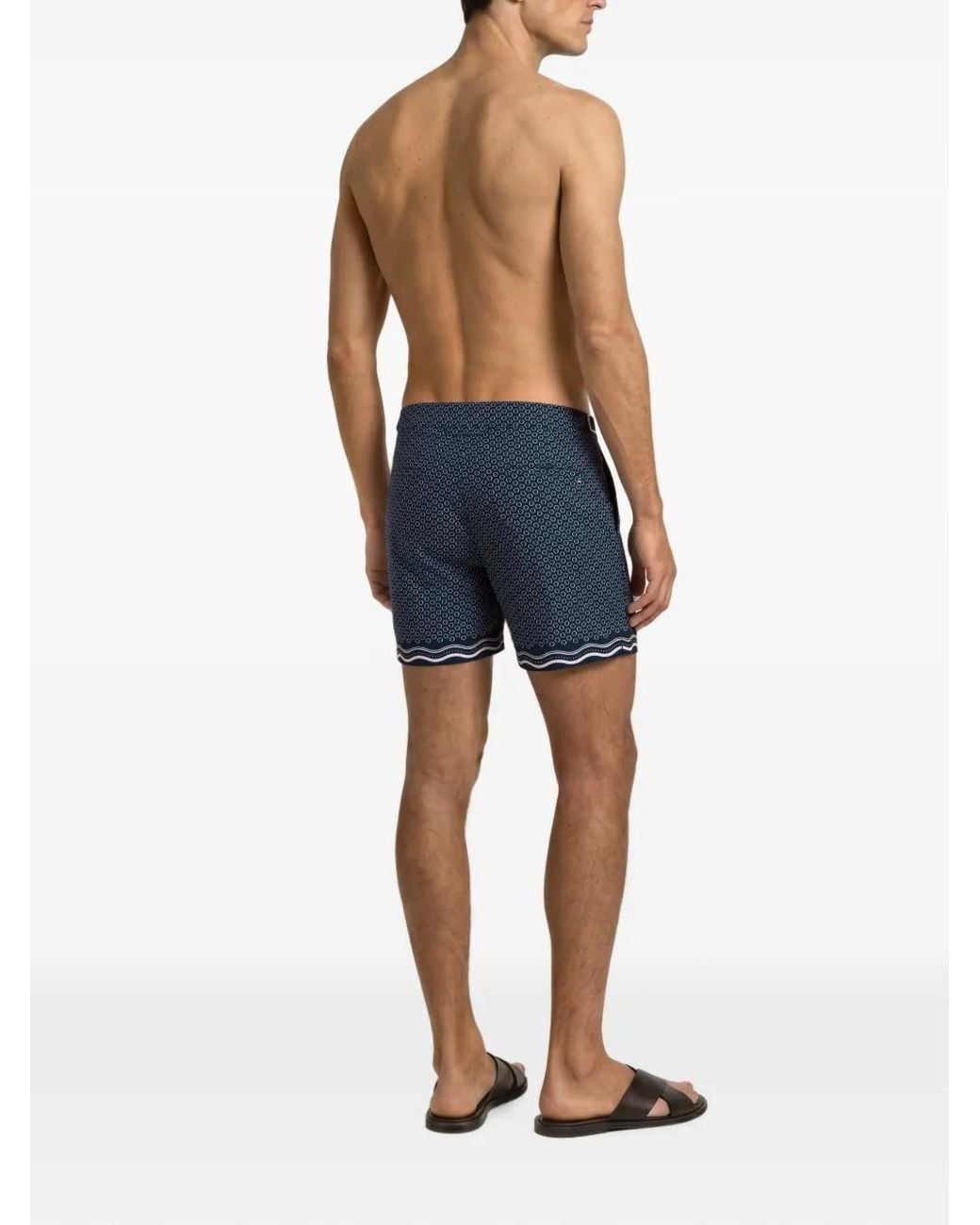 Orlebar Brown Blue Setter Geometric-Print Swim Shorts for men