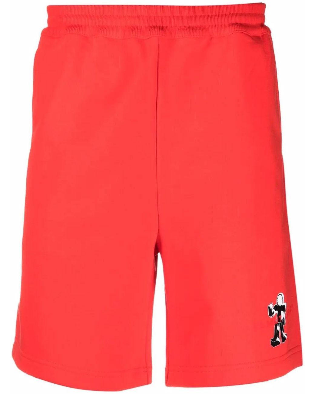 Helmut Lang Red Logo-Detail Track Shorts for men
