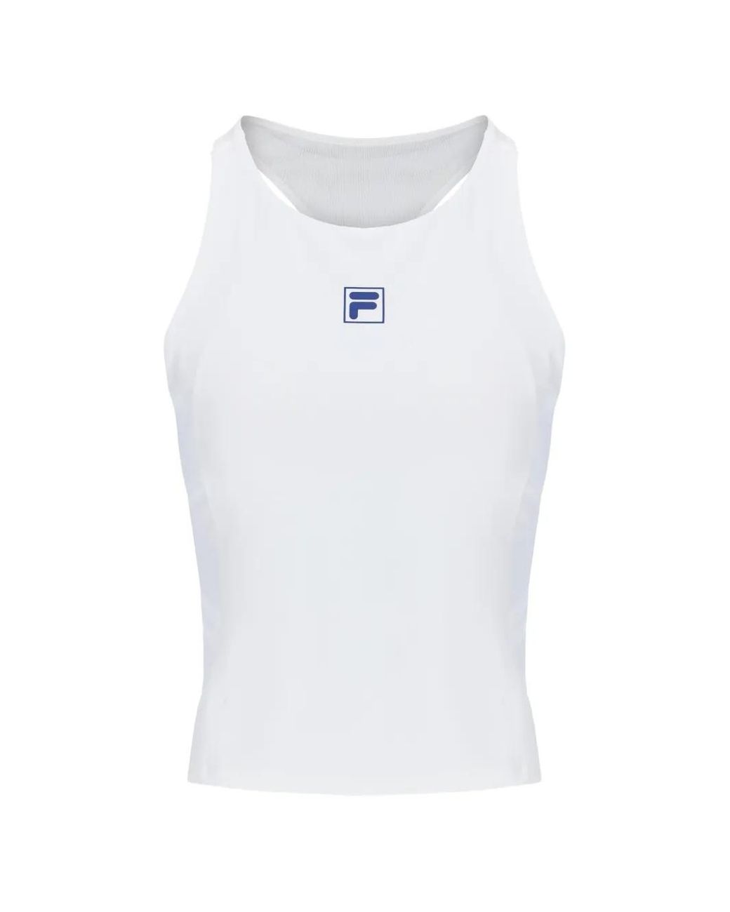 Fila White Racerback Logo-Patch Tank Top